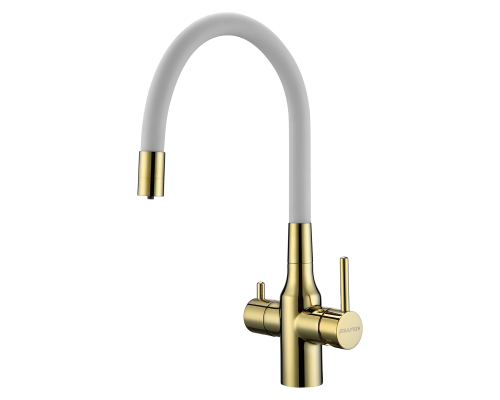 Смеситель для кухни Paulmark Salix Sa213419-Gw Золото Белый