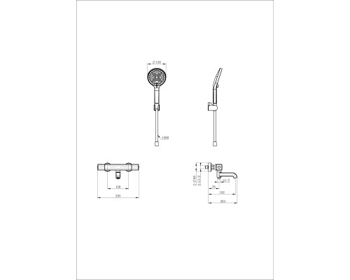 Смеситель для ванны с душем и термостатом Wonzon&Woghand, Белый матовый