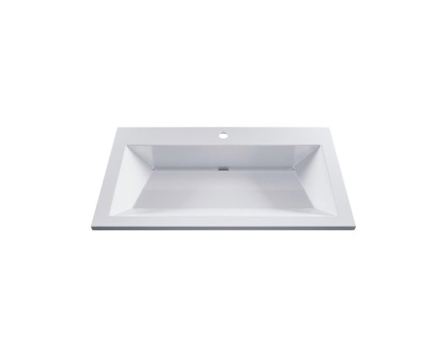 Раковина для ванной 80 см, Uperwood Olivia, с щелевым сливом, белая глянцевая