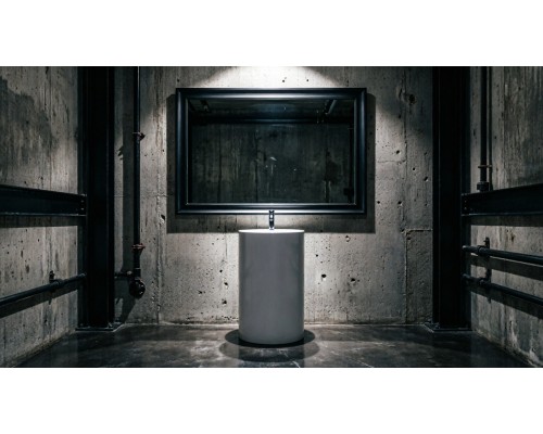 Напольная раковина из искусственного камня Flere Solid 47x47x81,5 (белый матовый)
