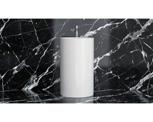 Напольная раковина из искусственного камня Flere Solid 47x47x81,5 (белый матовый)