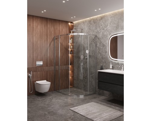 Душевой уголок Cezares Molveno 110x90 MOLVENO-RH-1-110/90-C-Cr-IV профиль Хром стекло прозрачное