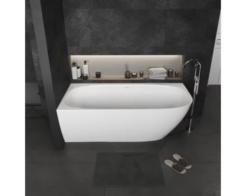 Ванна угловая из искусственного камня Flere Mail 170x85x59 L (белый глянец)