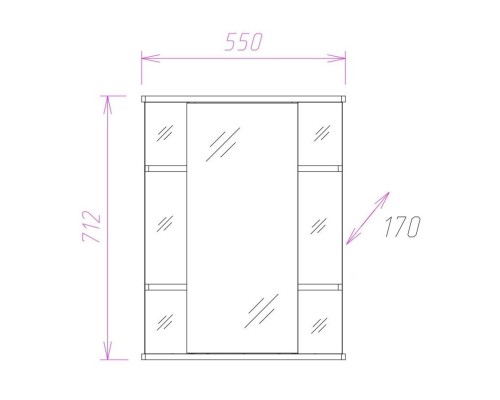 Зеркальный шкаф Onika Глория 55.00 У 205531 Белый