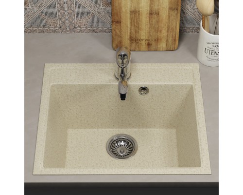 Кухонная мойка из искусственного камня Uperwood ECON UPD-408-002, бежевая матовая
