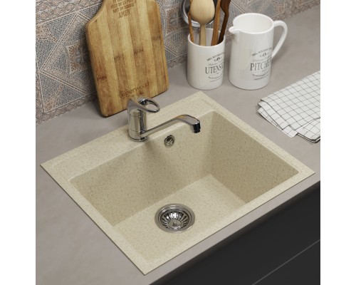 Кухонная мойка из искусственного камня Uperwood ECON UPD-408-002, бежевая матовая
