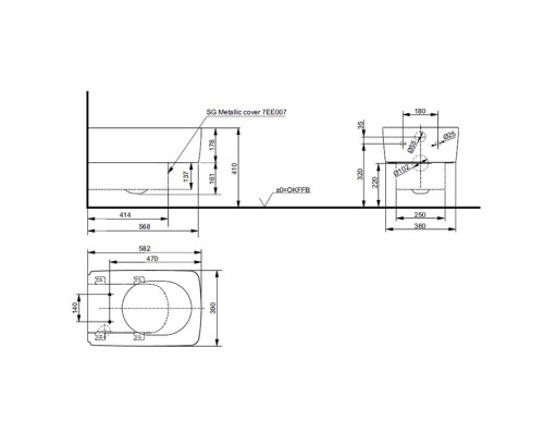 Декоративная панель для унитаза Toto SG 7EE0007 серебристая