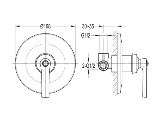 Смеситель для душа Cezares LIBERTY-F-DIM-01