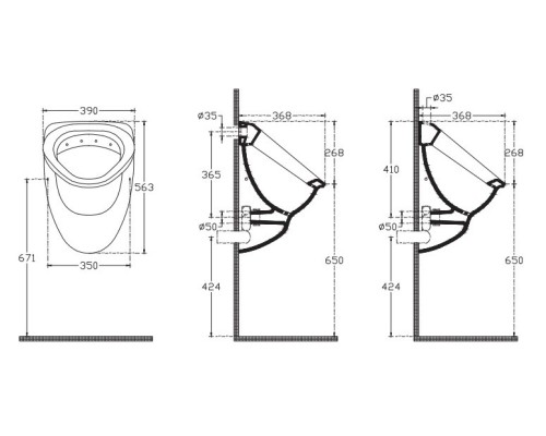 Писсуар подвесной ISVEA Soluzione белый 10SZ92001DL