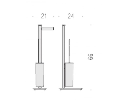 Напольная стойка с держателем туалетной бумаги и ершом DX Colombo Units цвет хром