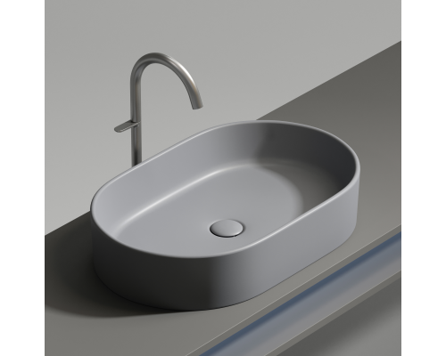 Чаша накладная овальная Ceramica Nova Element 60x38 Антрацит Матовый