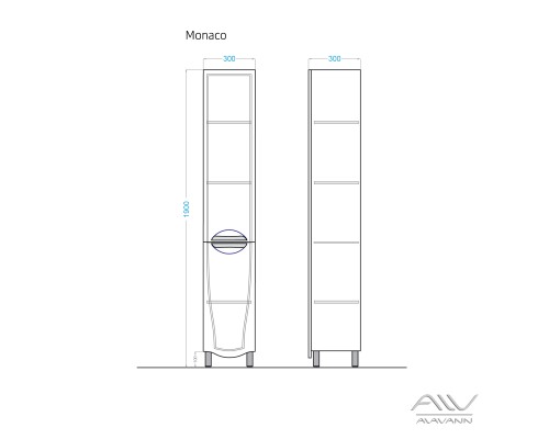 Шкаф-пенал Alavann Monaco 30 белый