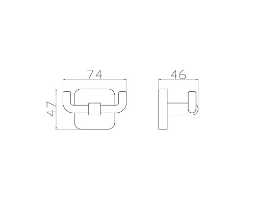 Двойной крючок для ванной Wonzon&Woghand, Хром
