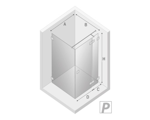 Душевое ограждение NEW TRENDY EVENTA R 120x100x200 хром
