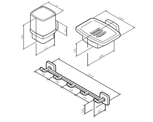 Набор аксессуаров AK90B1603W Gem для зоны красоты