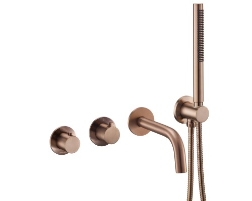 Смеситель термостатический для ванны встраиваемый Benesque Lumiere 11011906 бронза брашированная