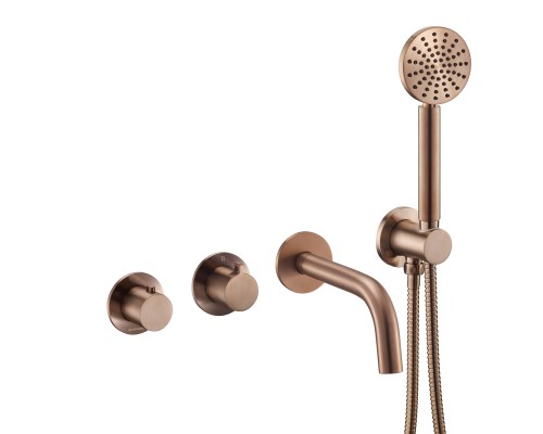 Смеситель термостатический для ванны встраиваемый Benesque Lumiere 11011806 бронза брашированная