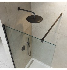 Душевая перегородка Cezares Liberta 70 LIBERTA-L-1-70-C-NERO профиль Черный матовый стекло прозрачное