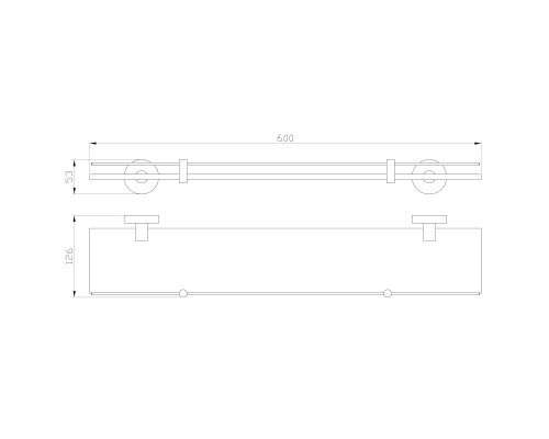 Стеклянная полка для ванной Wonzon&Woghand, Хром