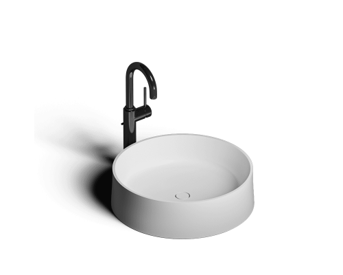 Накладная раковина-чаша из искусственного камня Monblan Puma 440x440x154 цвет белый матовый