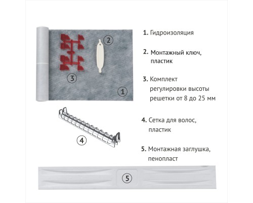 Душевой лоток BERGES SUPER Slim 700 матовый хром боковой