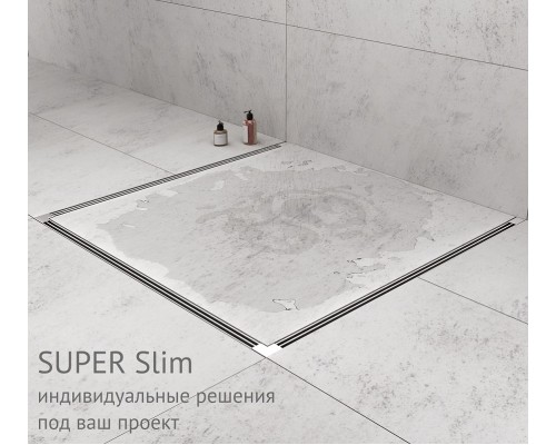 Душевой лоток BERGES SUPER Slim 700 матовый хром боковой