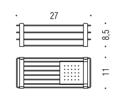 Полка металлическая подвесная Colombo Angolari цвет PVD золото матовое