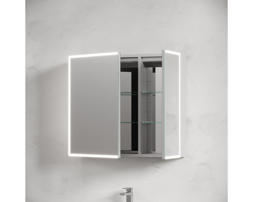 Зеркальный шкаф для ванной Sancos Evoke 800x700х136 мм с LED подсветкой SC8080