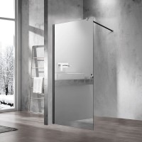 Душевая перегородка Vincea Walk-In VSW-1H10MRB, 100x200, черный, стекло зеркальное