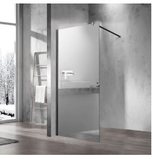 Душевая перегородка Vincea Walk-In VSW-1H10MRB, 100x200, черный, стекло зеркальное