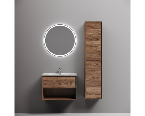 Тумба под раковину подвесная Sancos Marmi 1.0 69х44, с доводчиками, дуб чарльстон, MR1.070ECH