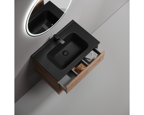 Тумба под раковину подвесная Sancos Marmi 1.0 69х44, с доводчиками, дуб чарльстон, MR1.070ECH