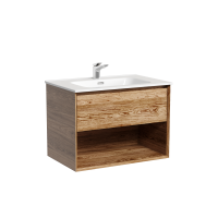 Тумба под раковину подвесная Sancos Marmi 1.0 69х44, с доводчиками, дуб чарльстон, MR1.070ECH