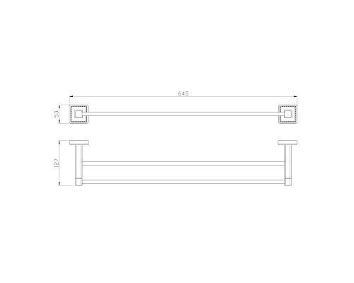 Полотенцедержатель двойной Wonzon&Woghand, Бронза