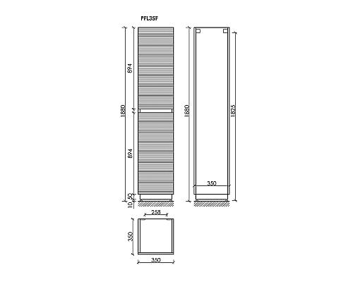 Пенал напольный Напольная Sancos Folk Floor 35 PFL35FGS Grey soft