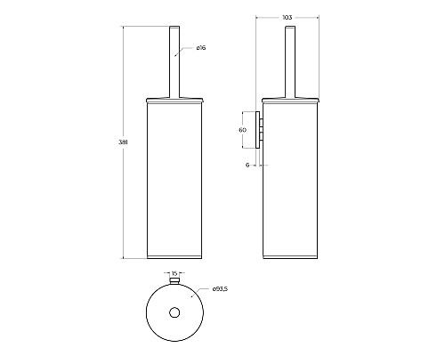 Ершик для унитаза Cezares Relax RELAX-TBS-M-IN Сатин
