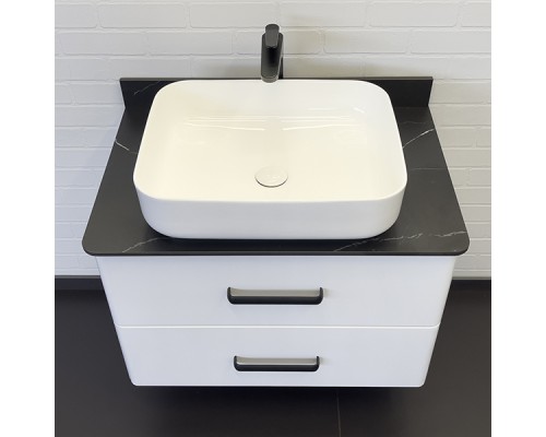 Тумба с раковиной Comforty Амстердам-75 белая со столеш. под