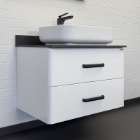 Тумба с раковиной Comforty Амстердам-75 белая со столеш. под