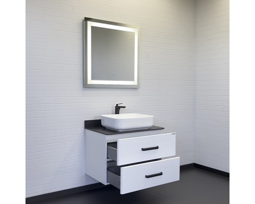 Тумба с раковиной Comforty Амстердам-75 белая со столеш. под