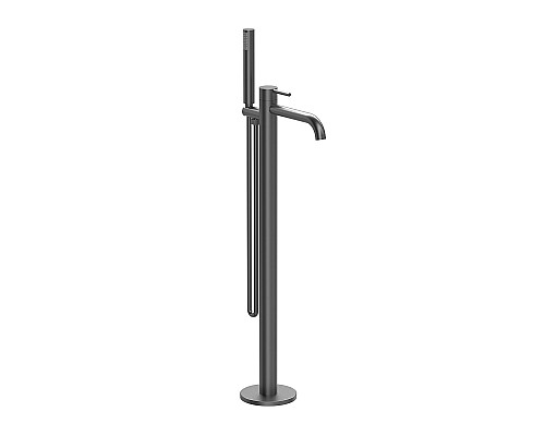 Смеситель для ванны напольный Vincea Desire VTF-1DGM однорычажный вороненная сталь