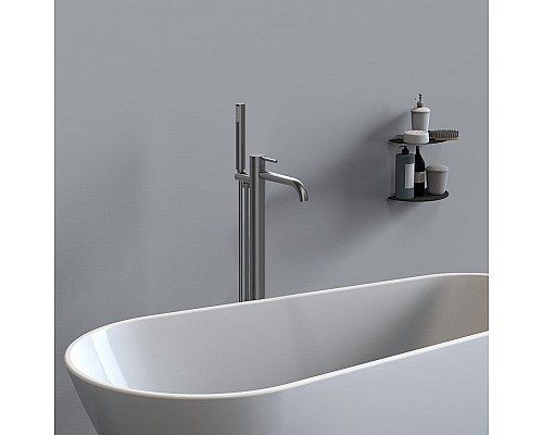 Смеситель для ванны напольный Vincea Desire VTF-1DGM однорычажный вороненная сталь