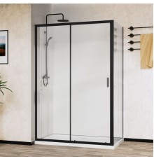 Душевой уголок Vincea City 1200x900 черный стекло прозрачное