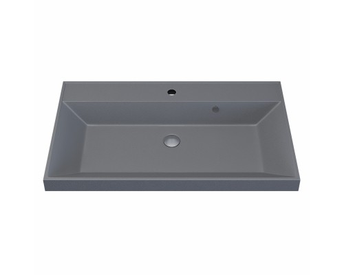 Раковина для ванной кварцевая Uperwood Classic Quartz 80х45х15 см, серая матовая, бетон