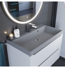 Раковина для ванной кварцевая Uperwood Classic Quartz 80х45х15 см, серая матовая, бетон
