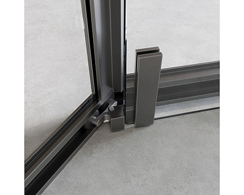 Душевой уголок Cezares Relax-304 100x100 RELAX-304-P-1-100-C-GM профиль Оружейная сталь стекло прозрачное