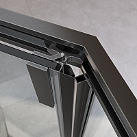 Душевой уголок Cezares Relax-304 100x100 RELAX-304-P-1-100-C-GM профиль Оружейная сталь стекло прозрачное