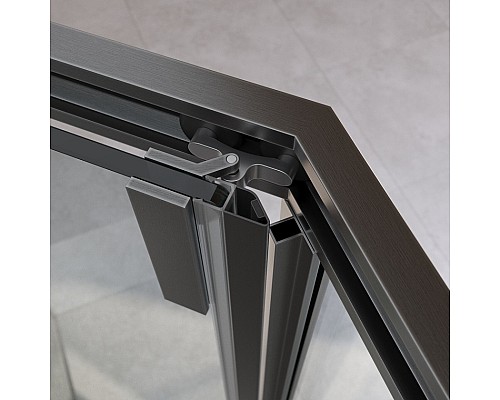 Душевой уголок Cezares Relax-304 100x100 RELAX-304-P-1-100-C-GM профиль Оружейная сталь стекло прозрачное