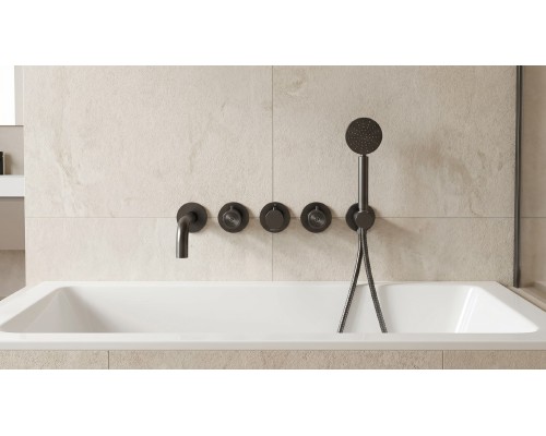 Смеситель термостатический для ванны встраиваемый Benesque Lumiere 11011403 черный брашированный