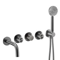 Смеситель термостатический для ванны встраиваемый Benesque Lumiere 11011403 черный брашированный