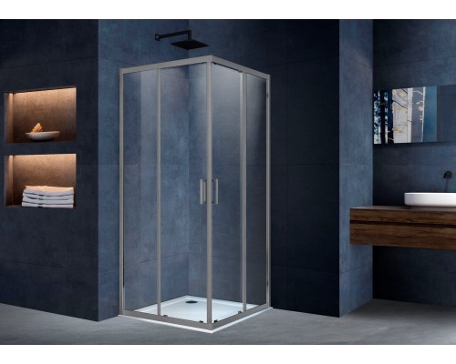 Душевой уголок Vincea Alpha VSS-3AL10CLGM, 100x100, вороненая сталь, стекло прозрачное